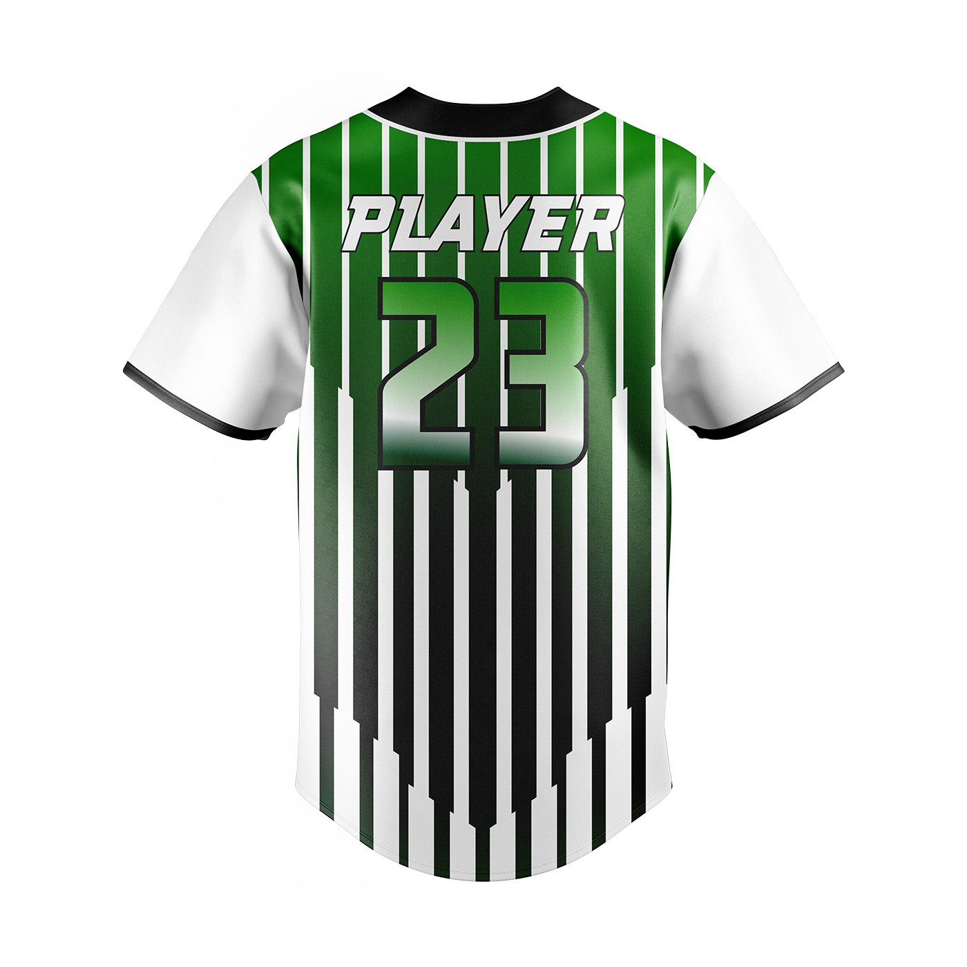 Black & Green Pinstripe Baseball Jersey – Custom Team Edition - Image 3