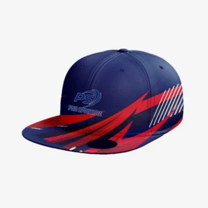 Custom Navy & Red “Sonic Strike” Performance Snapback Cap