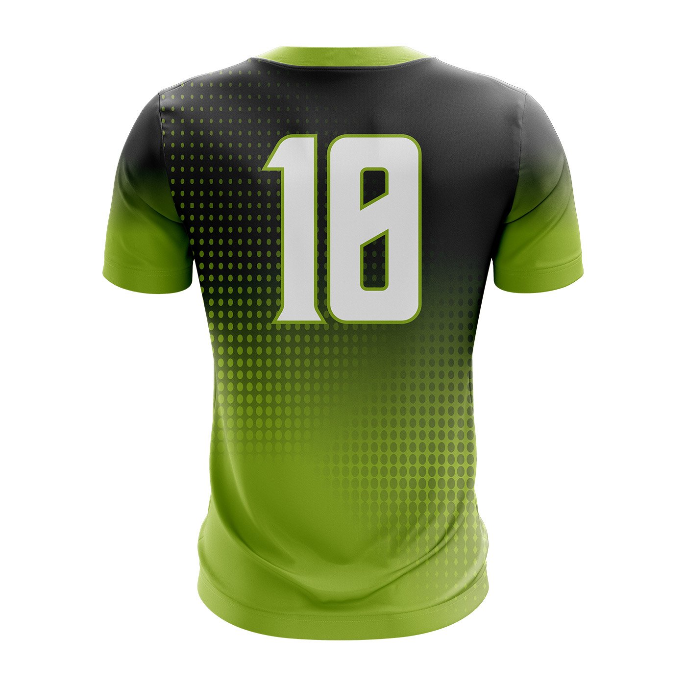 Black & Neon Green Gradient Sports T-Shirt - Image 2