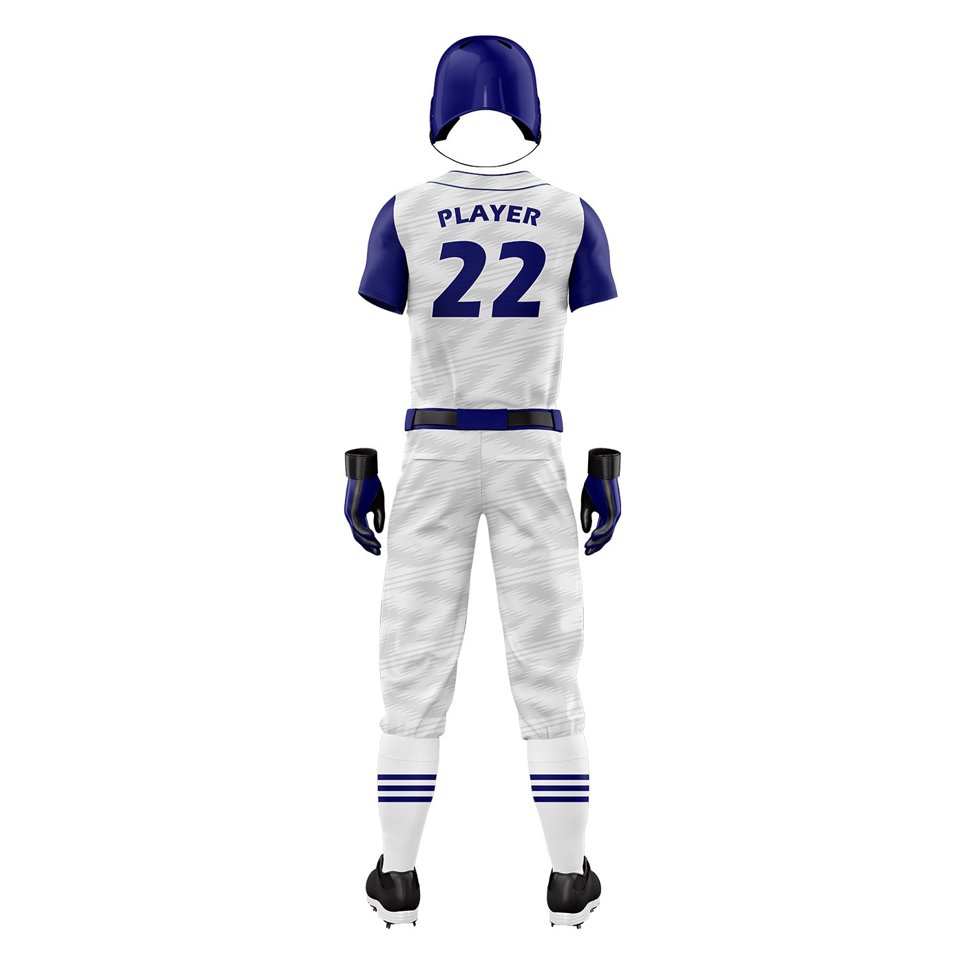 White & Blue Baseball Uniform – Custom Professional Set - Image 3