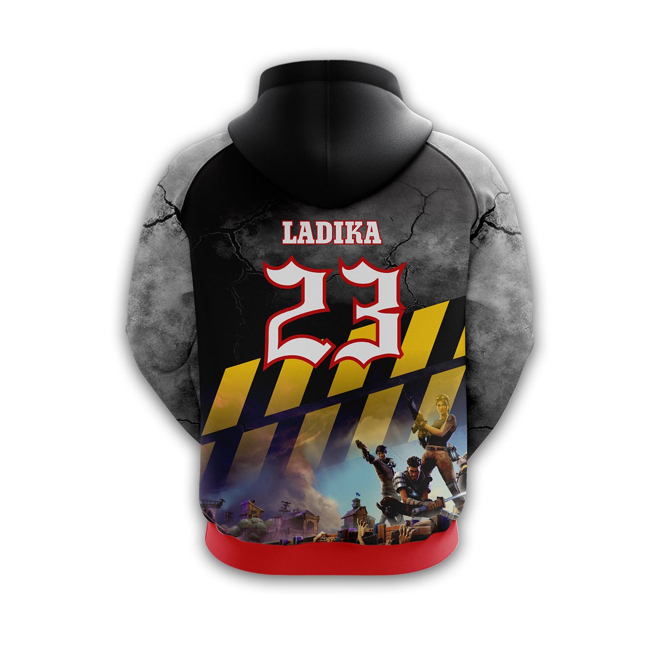 Black and Yellow Pro Sportista Custom Hoodie - Image 2