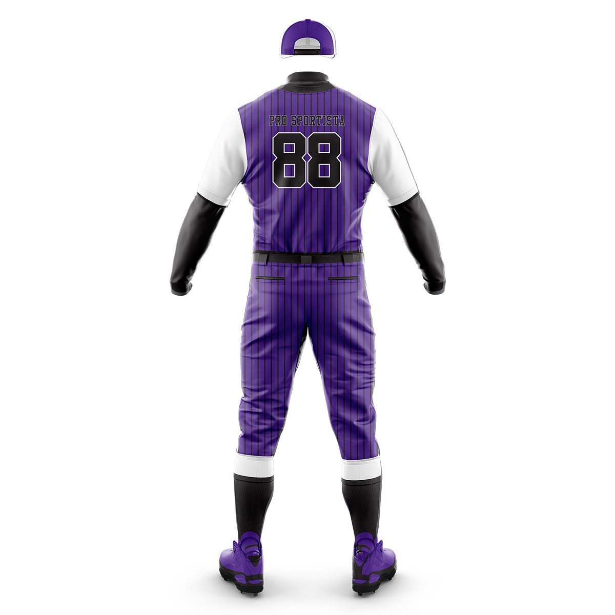 Purple,White & Black Baseball Uniform – Elite Custom Set - Image 3