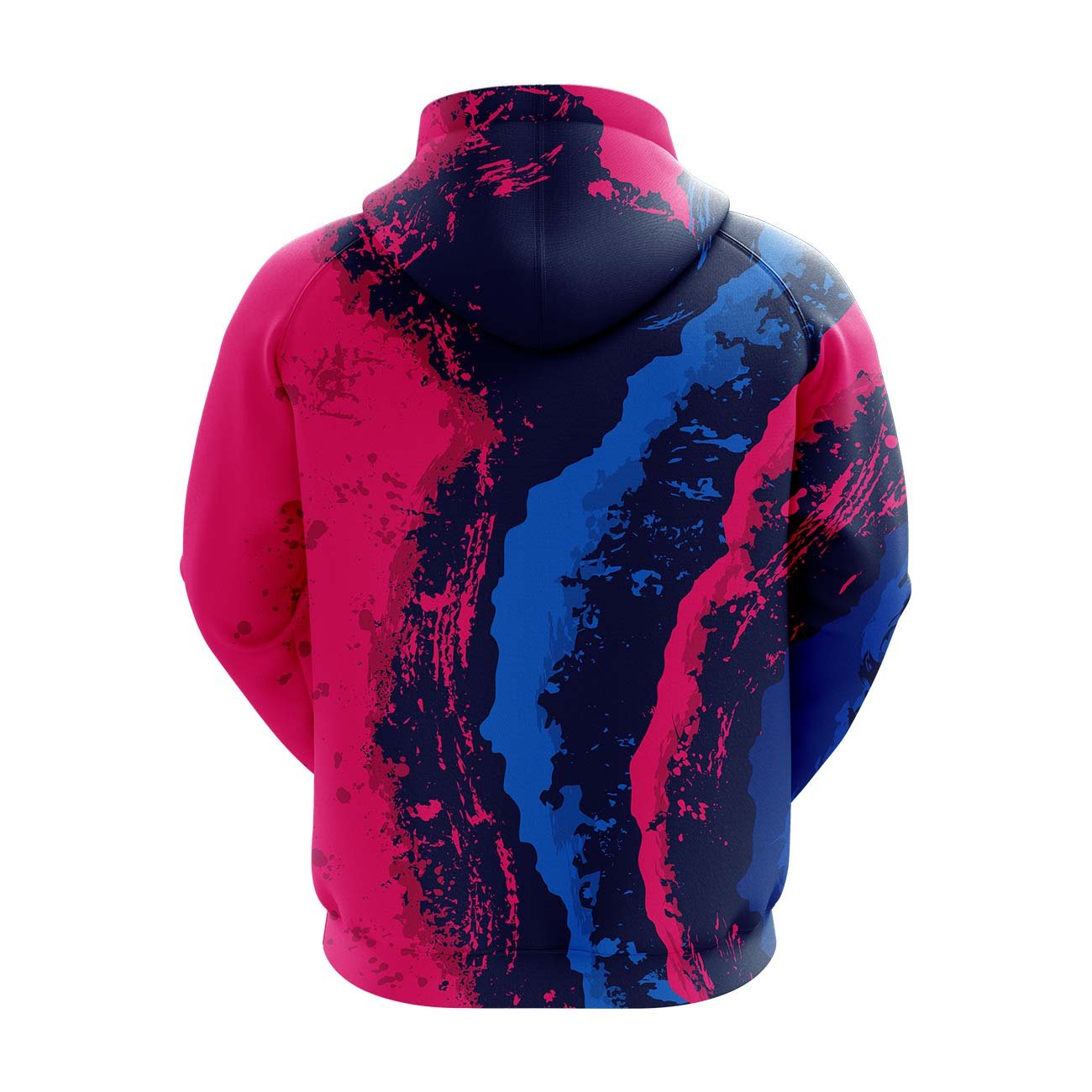 Pink & Blue Splash Pattern Pullover Hoodie - Image 2
