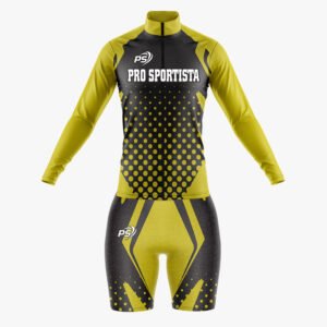 Custom Yellow & Charcoal “Pro Sportista” Long-Sleeve Sublimated Performance Suit
