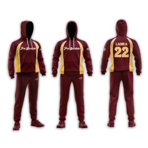 Maroon & Gold Sublimated Hooded Warmup Set