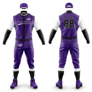 Purple,White & Black Baseball Uniform – Elite Custom Set