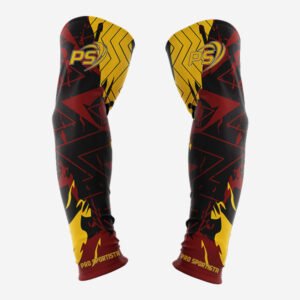 Custom Maroon & Yellow “Shattered” Performance Arm Sleeves