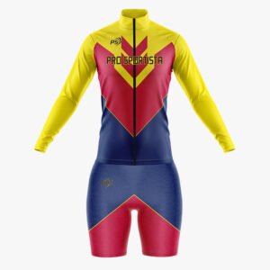 Custom Yellow, Maroon & Navy “Pro Sportista” Long-Sleeve Sublimated Performance Suit