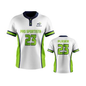 White & Green Baseball-Button Jersey – Pro Sportista