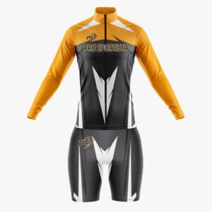 Custom Orange & Grey “Pro Sportista” Long-Sleeve Sublimated Performance Suit