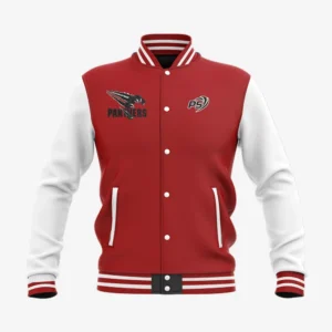 Custom Red & White “Panther Claw” Performance Letterman Jacket