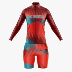 Custom Maroon & Teal “Pro Sportista” Long-Sleeve Sublimated Performance Suit