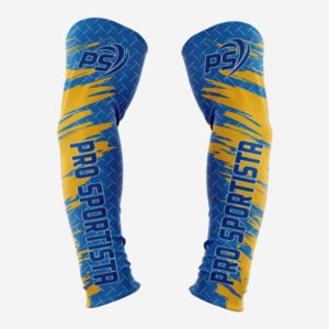 Custom Blue & Yellow “Splash” Performance Arm Sleeves