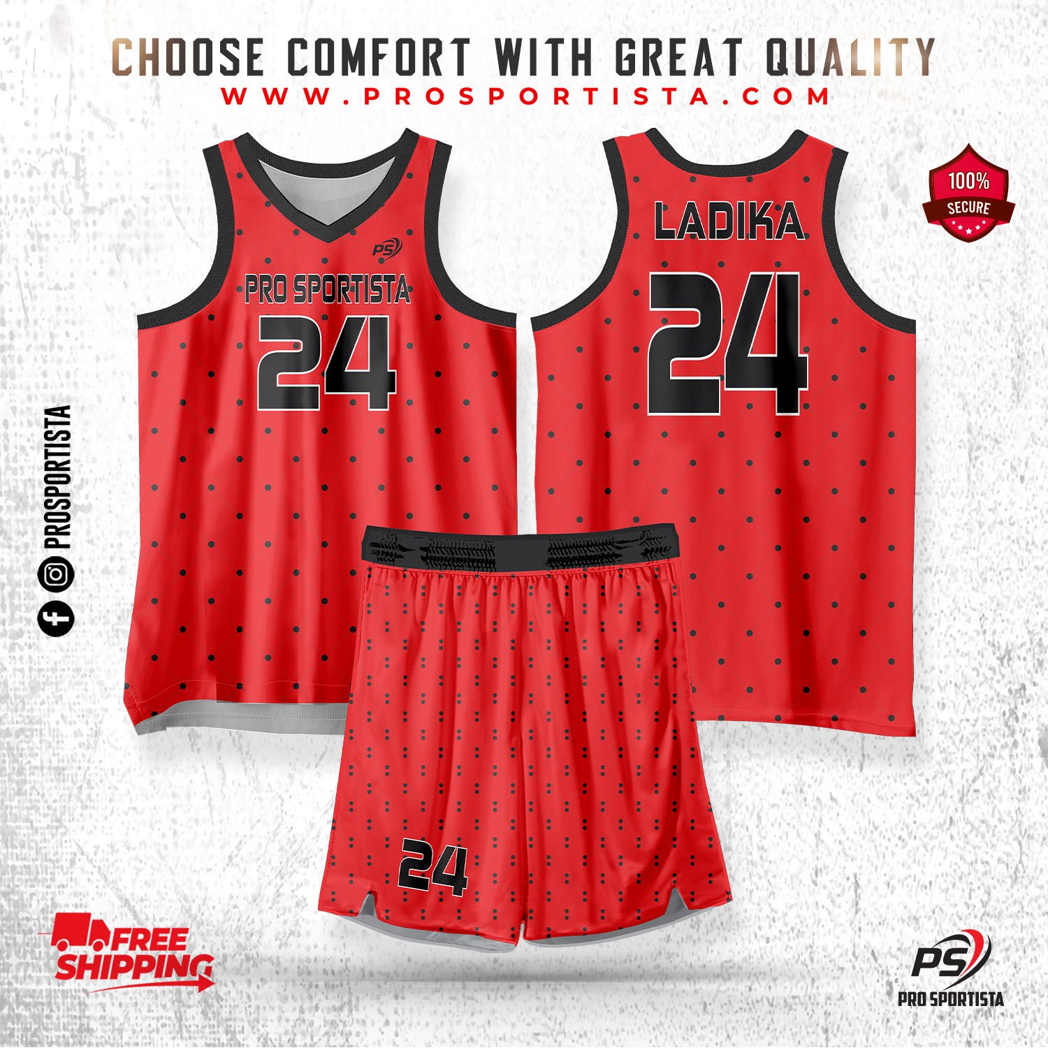Red Basketball Uniform – Bold Performance Edition - Image 2