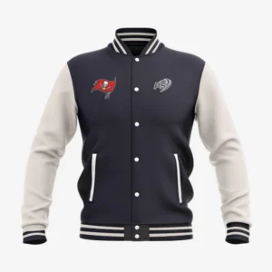 Custom Navy & Cream “Skull & Sabres” Performance Letterman Jacket