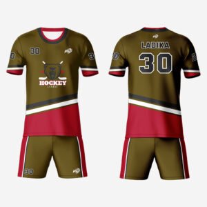 Olive & Red Classic Ball Hockey Set