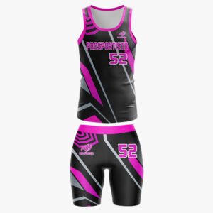 Custom Women’s Pink & Black “Pro Sportista 52” Sublimated Shard Performance Set