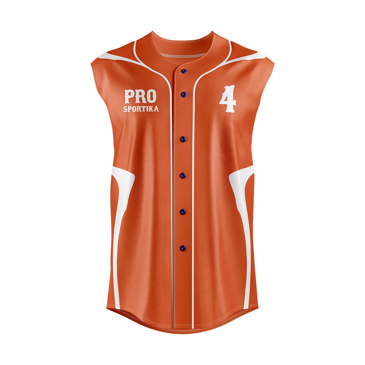 Orange & White Baseball Jersey – Pro Sportista Custom Button-Up - Image 2