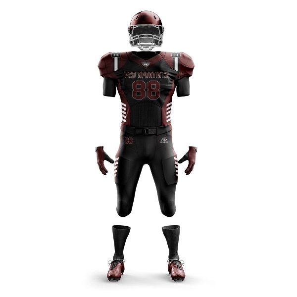 American Football Uniform – Maroon & Black - Image 2