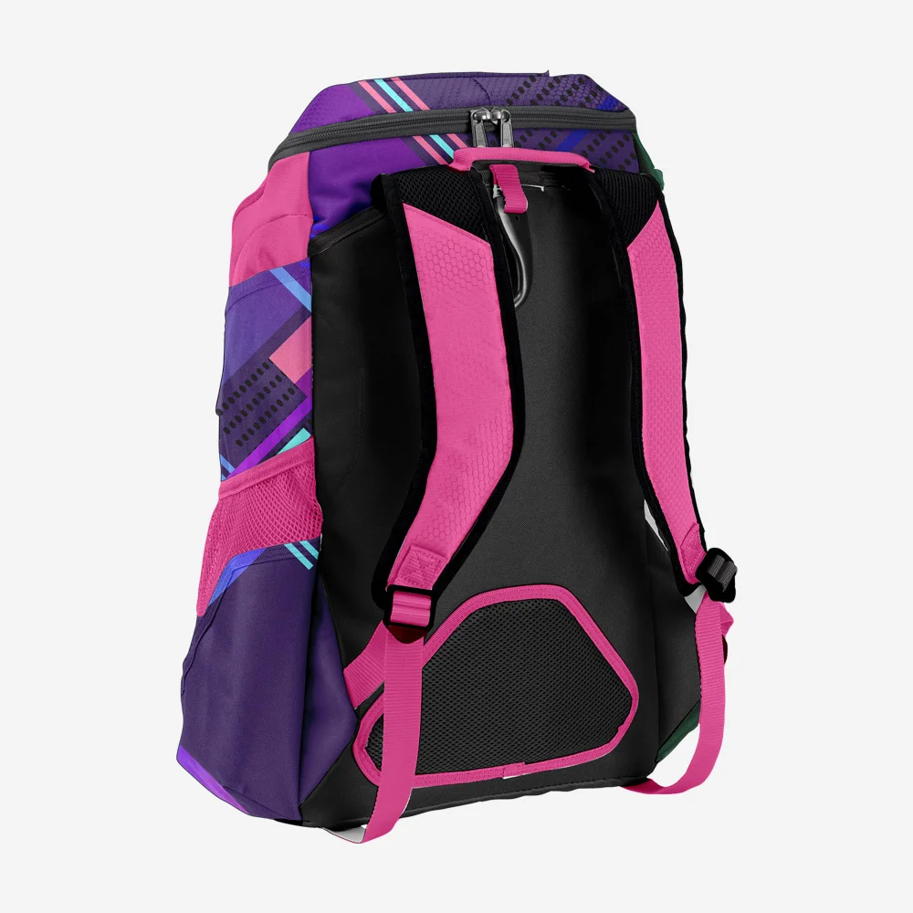 Custom Purple & Cyan “Prism Stripe” Performance Athletic Backpack - Image 2