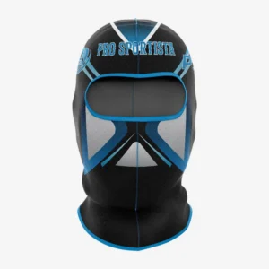 Black & Cyan “Glitch Strike” Performance Athletic Balaclava