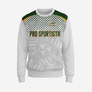 Custom Green, White & Gold Sublimated Sweatshirt