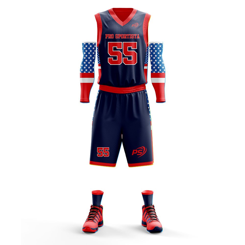 Red & Blue Basketball Uniform – Custom Sublimated Team Set - Image 2