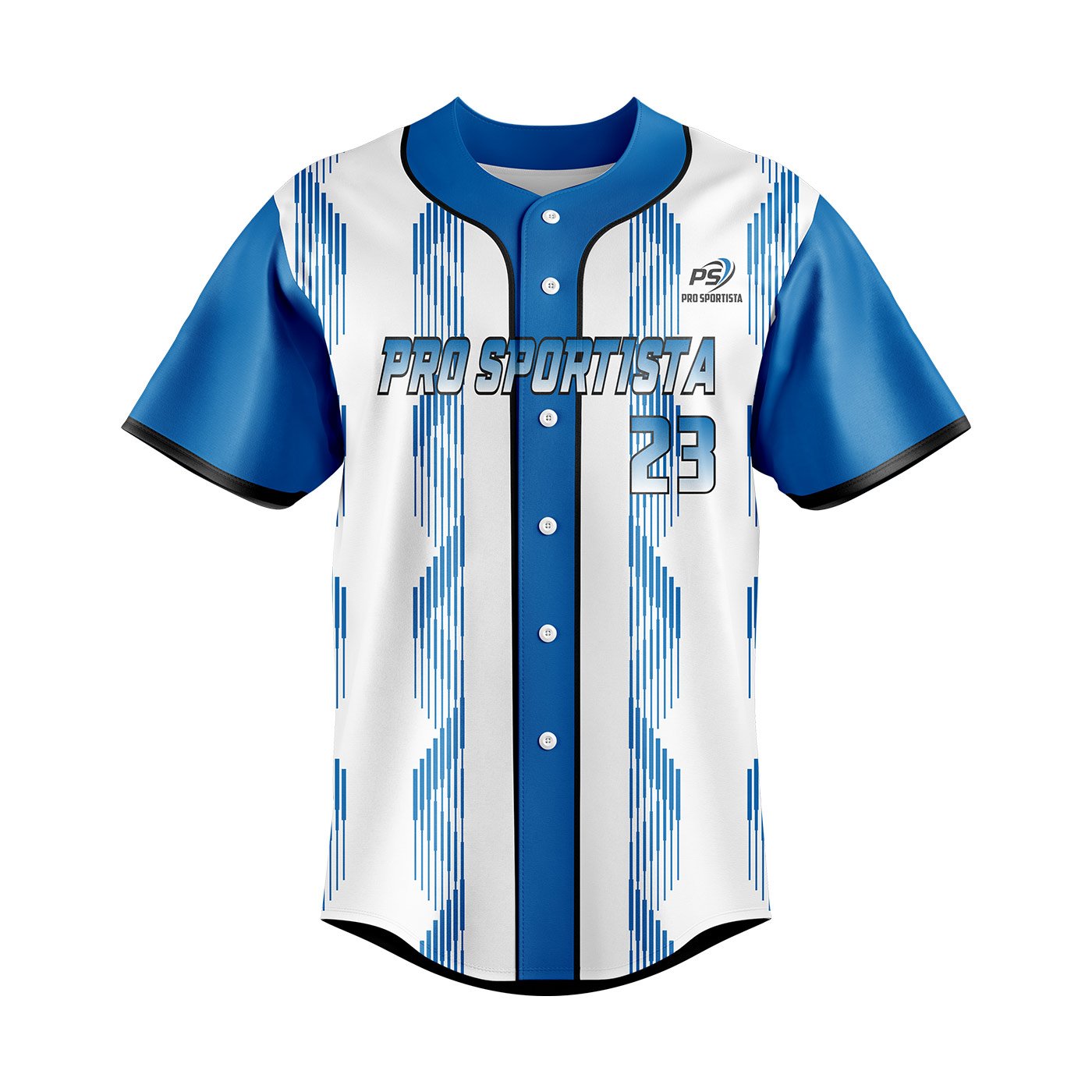Sky Blue & White Baseball Jersey – Classic Custom Button-Up - Image 2