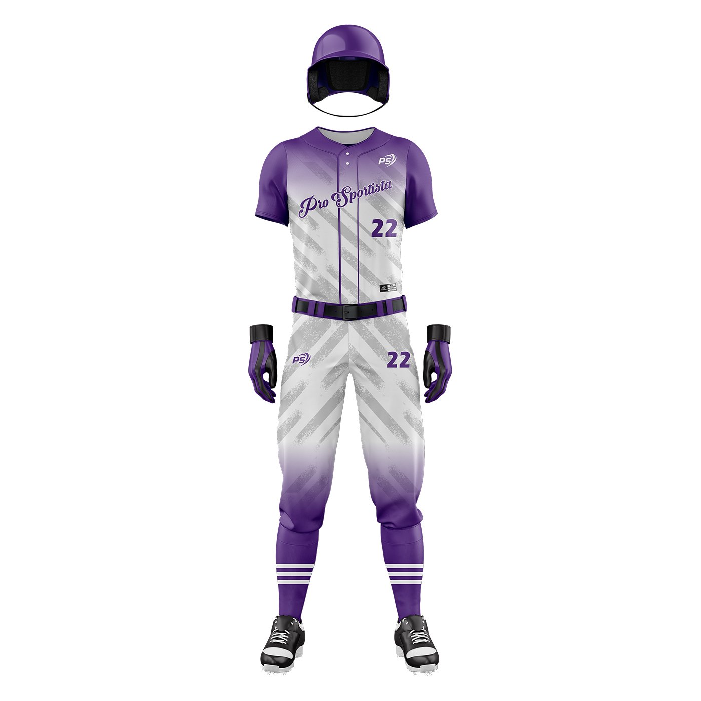 White & Purple Baseball Uniform – Custom Elite Edition - Image 2