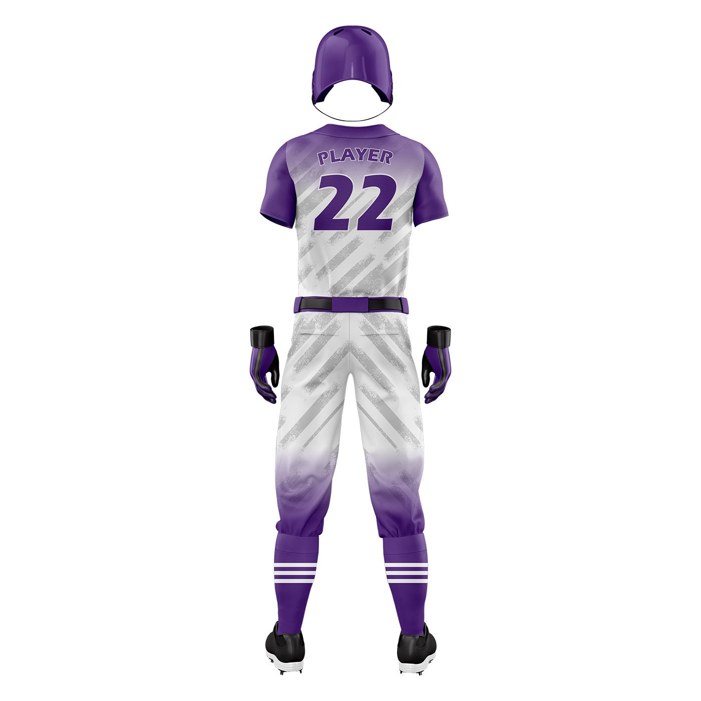White & Purple Baseball Uniform – Custom Elite Edition - Image 3
