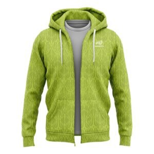 Bright Green Fleece-Style Zip-Up Hoodie