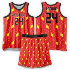 Red & Yellow Pattern Basketball Uniform – Street Energy Edition