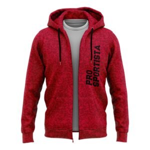 Red Heathered Zip-Up Sportista Hoodie