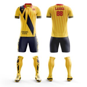 Yellow & Black Split Design Soccer Kit – PRO Edition
