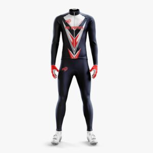 Custom Black, Red & White “Pro Sportista” Full-Body Sublimated Thermal Suit