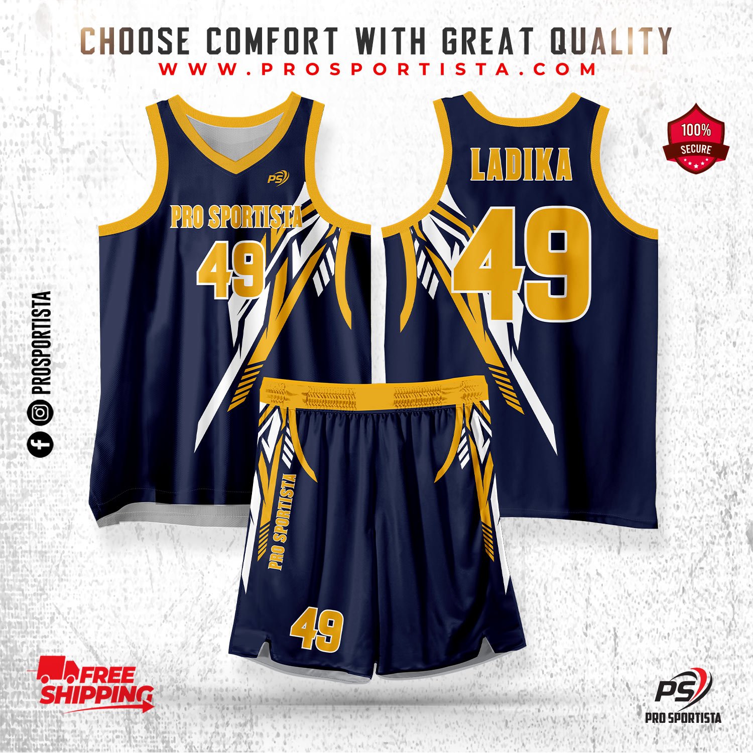 Navy & Gold Basketball Uniform – Royal Champions Edition - Image 2