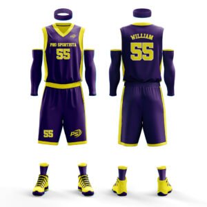 Purple & Yellow Basketball Uniform – Lakers Style Set