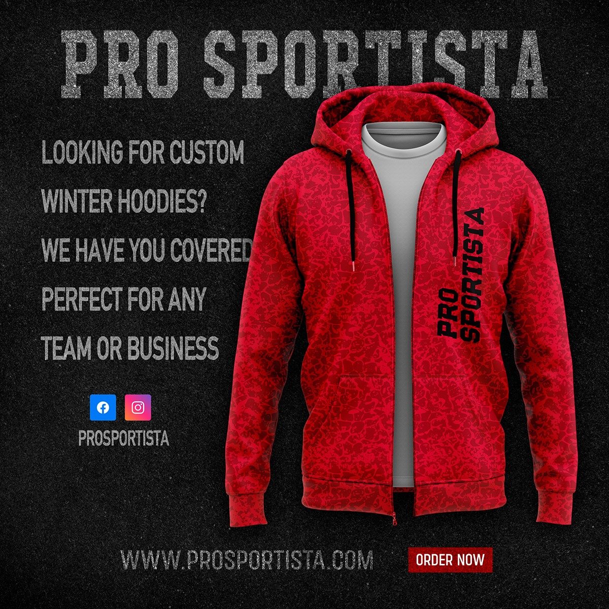 Red Heathered Zip-Up Sportista Hoodie - Image 2