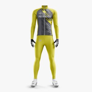 Custom Neon Yellow & Charcoal “Pro Sportista” Full-Body Sublimated Thermal Suit
