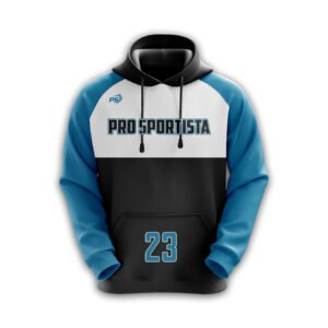 Blue & White Custom Sublimated Hoodie