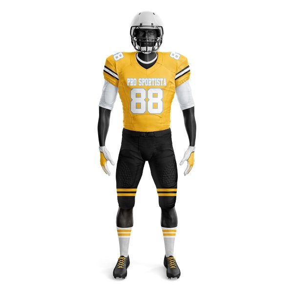 American Football Uniform – Yellow, Black & White - Image 2