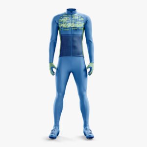 Custom Blue “Pro Sportista” Full-Body Sublimated Thermal Suit – Maze & Mountain Edition