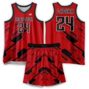 Red & Black Basketball Uniform – Urban Flame Edition