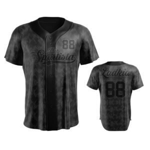 Black Carbon Texture Baseball Jersey – Custom Design