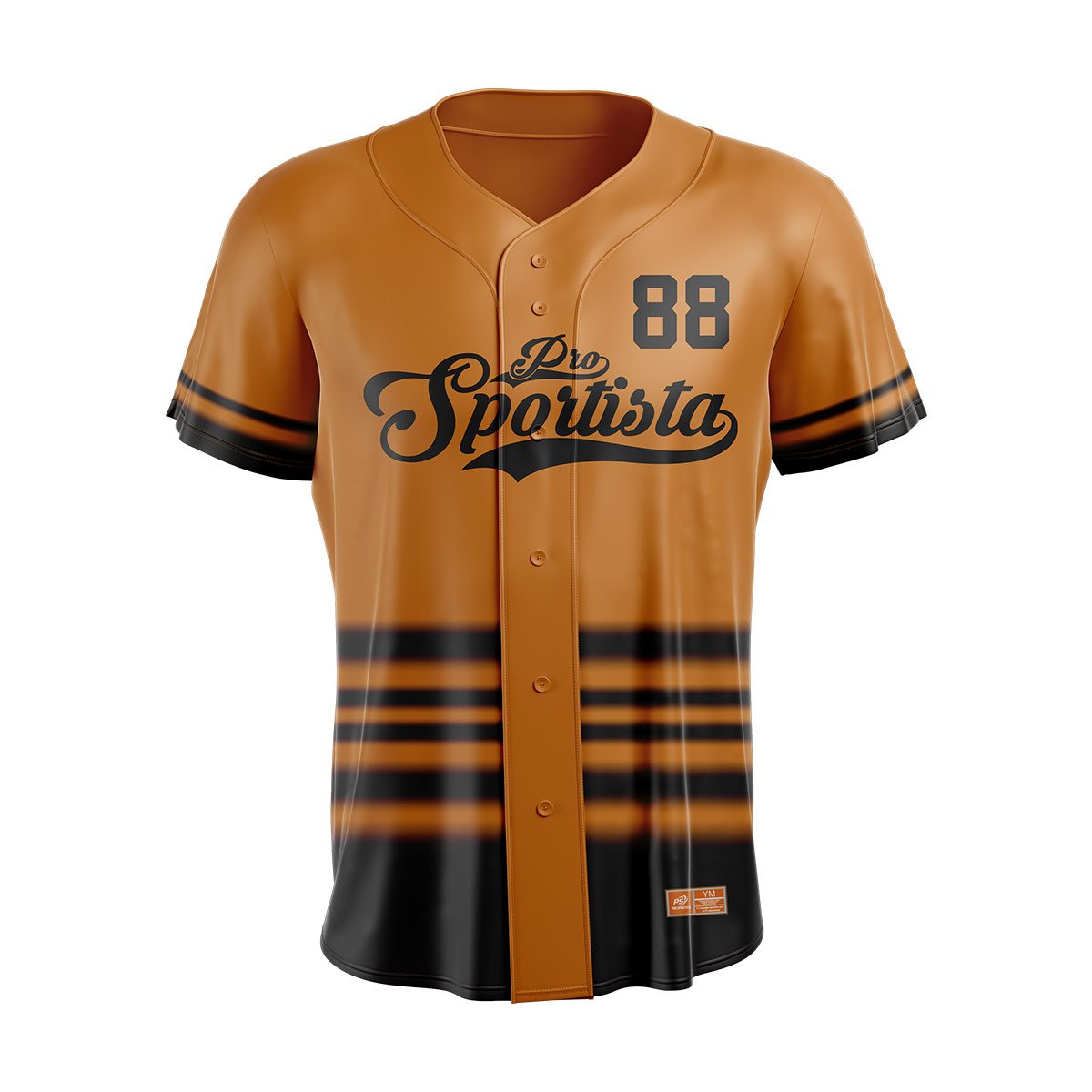 Gold & Black Baseball Jersey – Retro Style Button-Up - Image 2