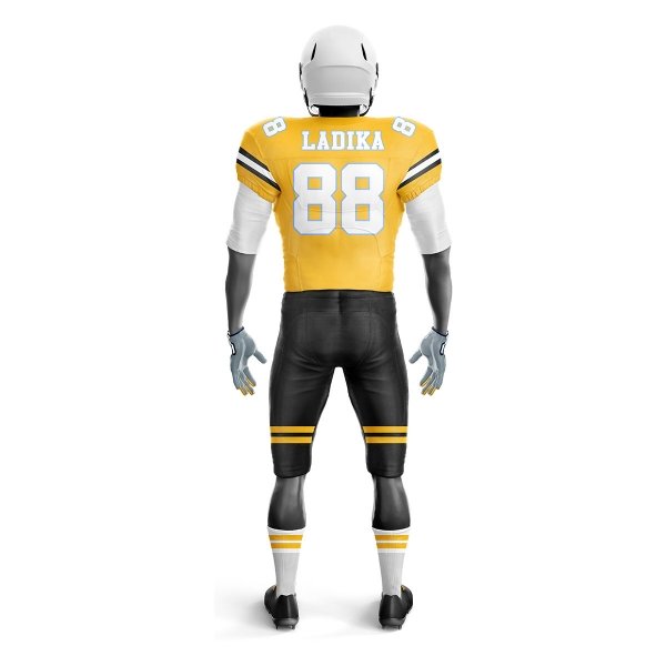 American Football Uniform – Yellow, Black & White - Image 3