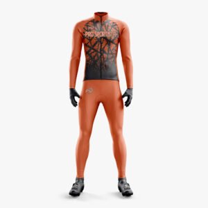 Custom Burnt Orange & Black “Pro Sportista” Full-Body Sublimated Thermal Suit