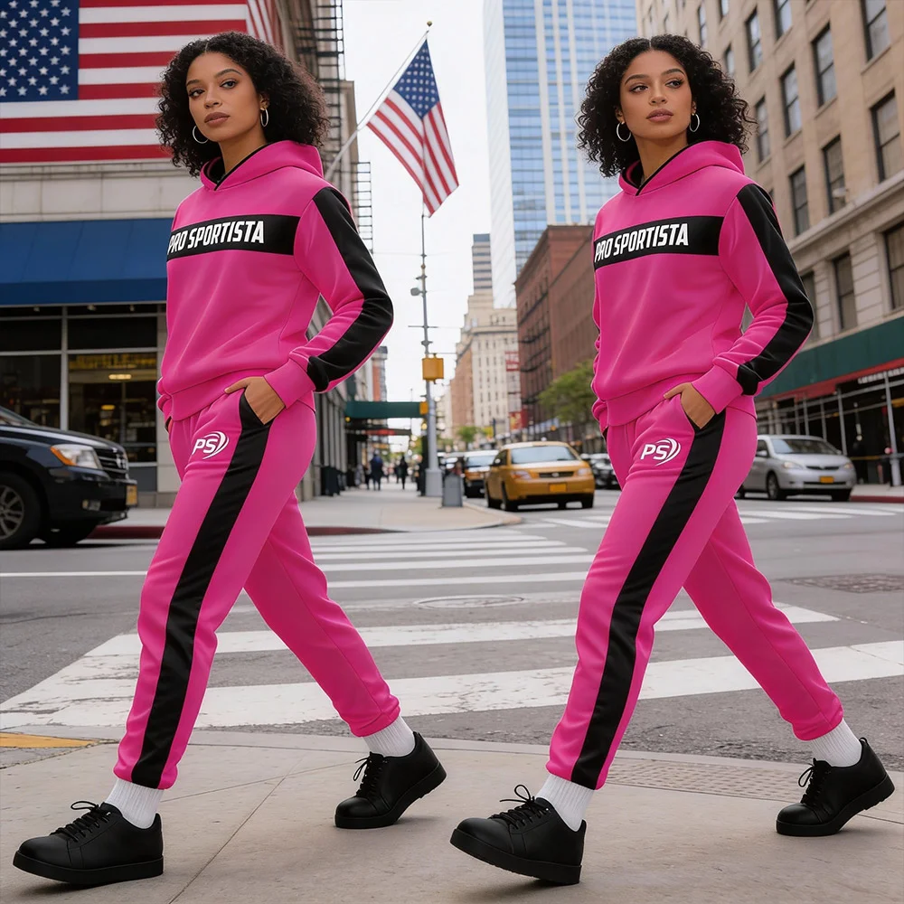 Custom Pink & Black Performance Tracksuit - Image 2