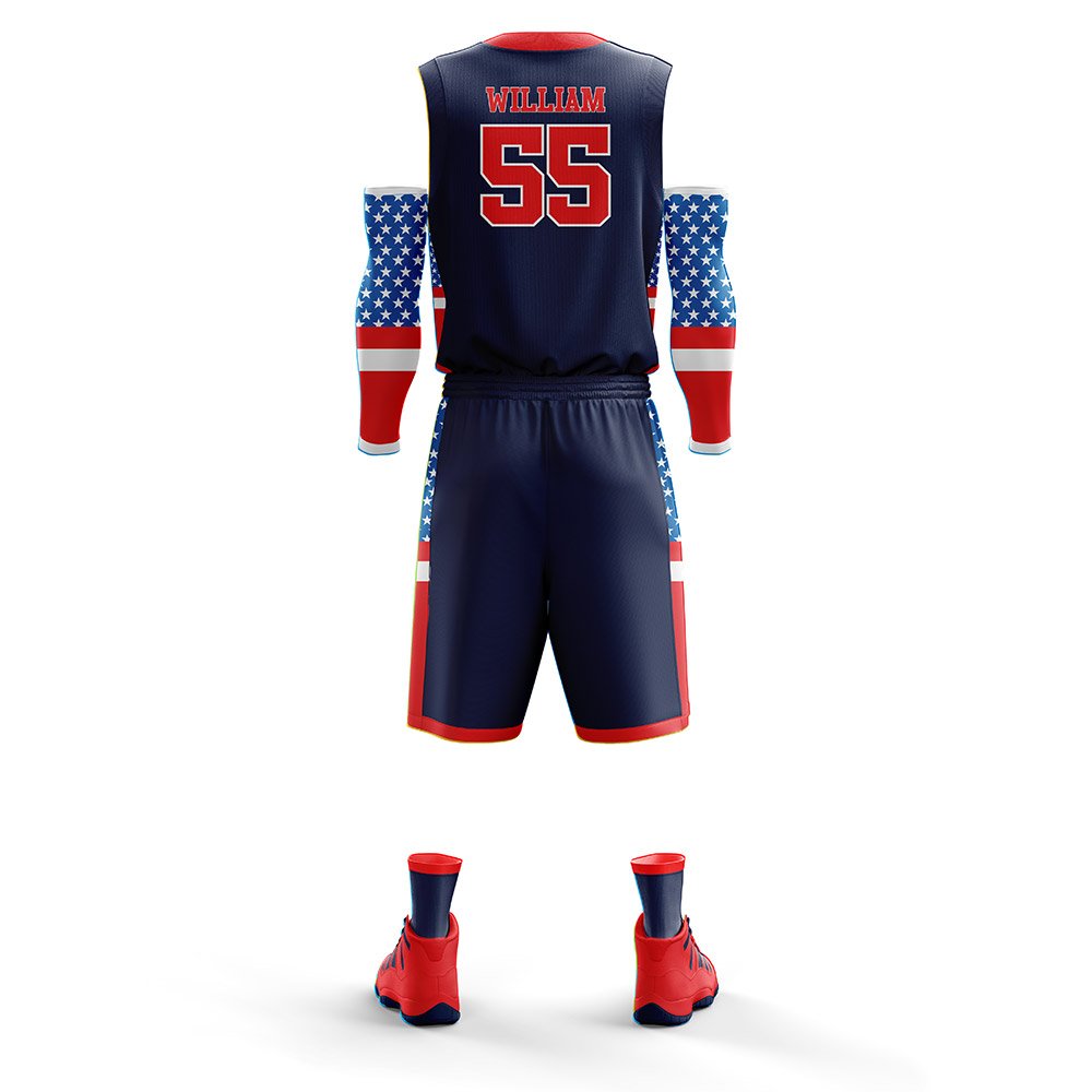 Red & Blue Basketball Uniform – Custom Sublimated Team Set - Image 3