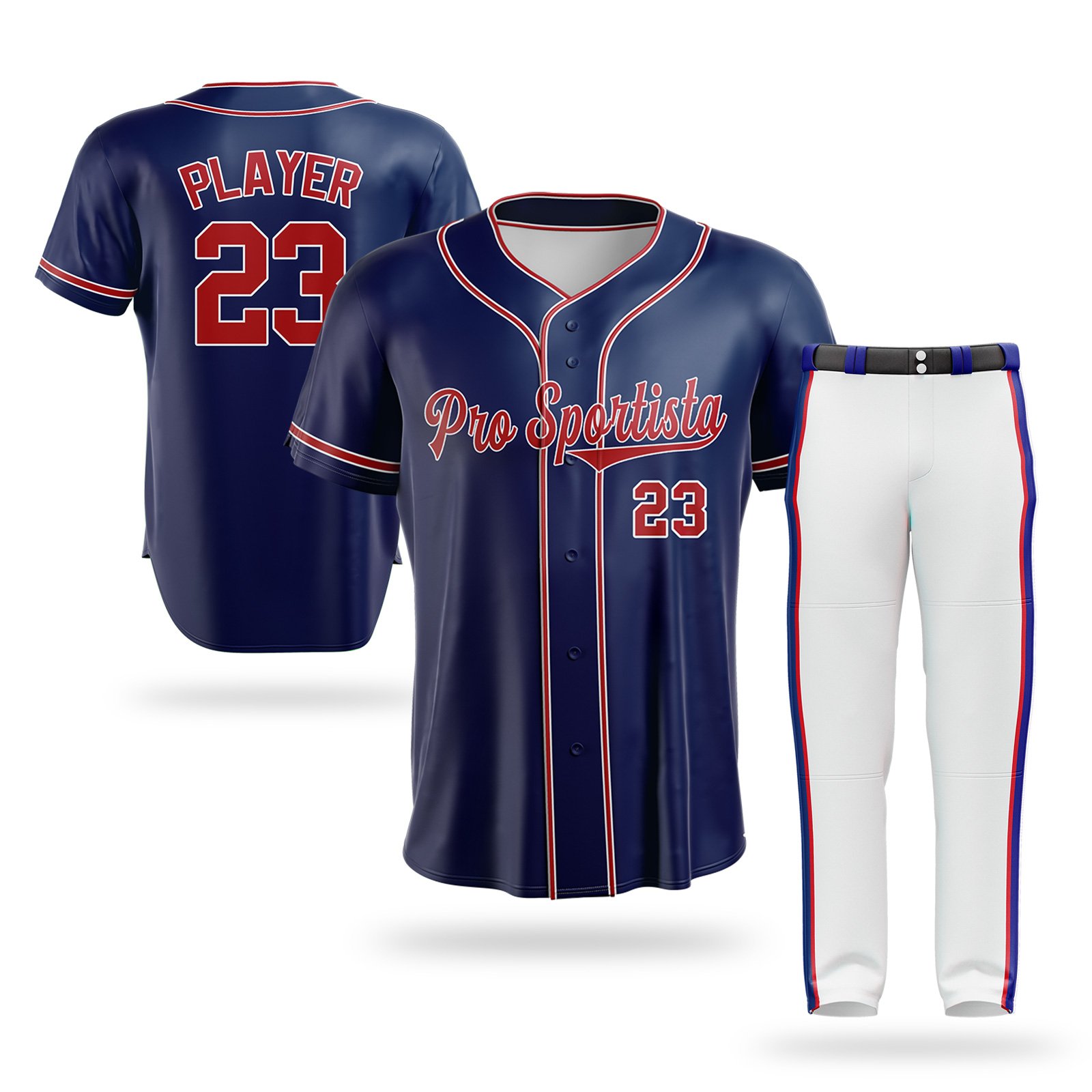 Navy Blue Baseball Uniform Set – Pro Sportista Custom Design - Image 2